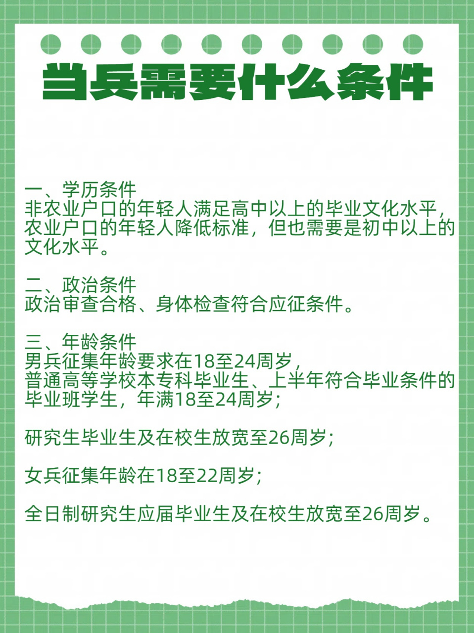 當兵的要求和條件